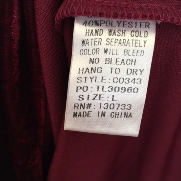 Umgee off the shoulder Velvet Embroidered Dress - Burgundy - Picture 4 of 4